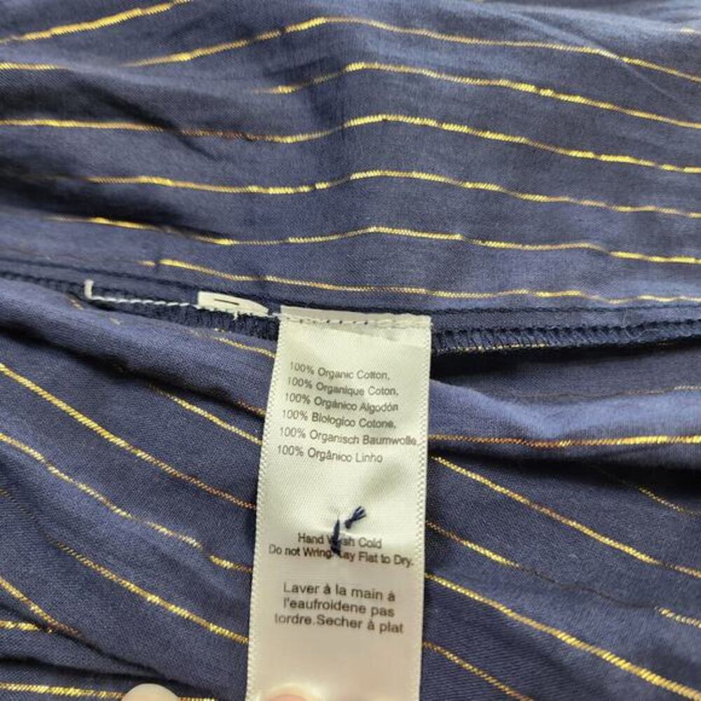 Emerson Frye Womens Frances‎ Maxi Dress 2 Size XS Navy Gold Maritime Lurex India - Picture 9 of 13